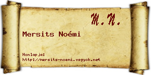 Mersits Noémi névjegykártya